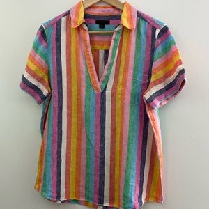 J. Crew Irish Linen stripped top